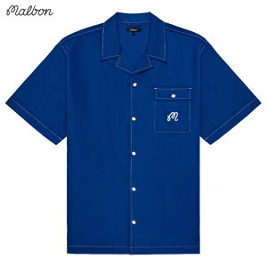 }{ Malbon Golf Vc MENTON NYLON CAMP COLLAR SHIRT M-9135 Y StEFA 2025H~f Ki