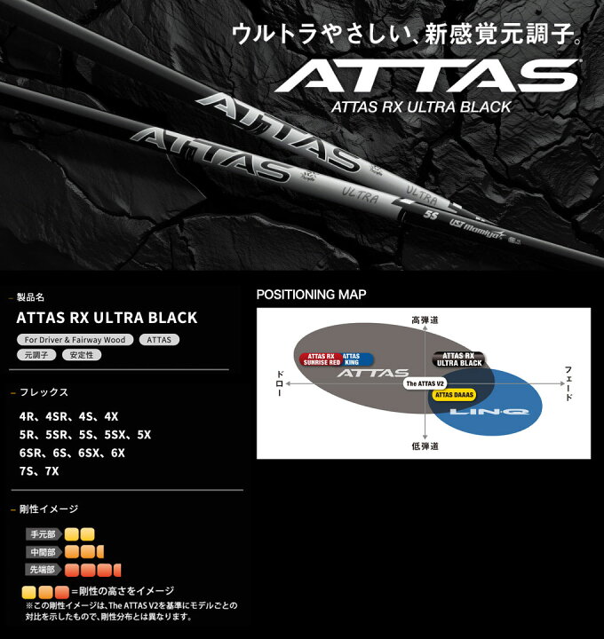 楽天市場】スリーブ装着 USTマミヤ ATTAS RX ULTRA BLACK アッタス RX 