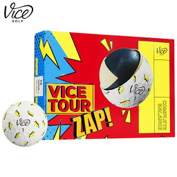 Vice Golf（ヴァイスゴルフ）Vice Tour Zap ゴルフボール 1ダース（全12球）USA直輸入品