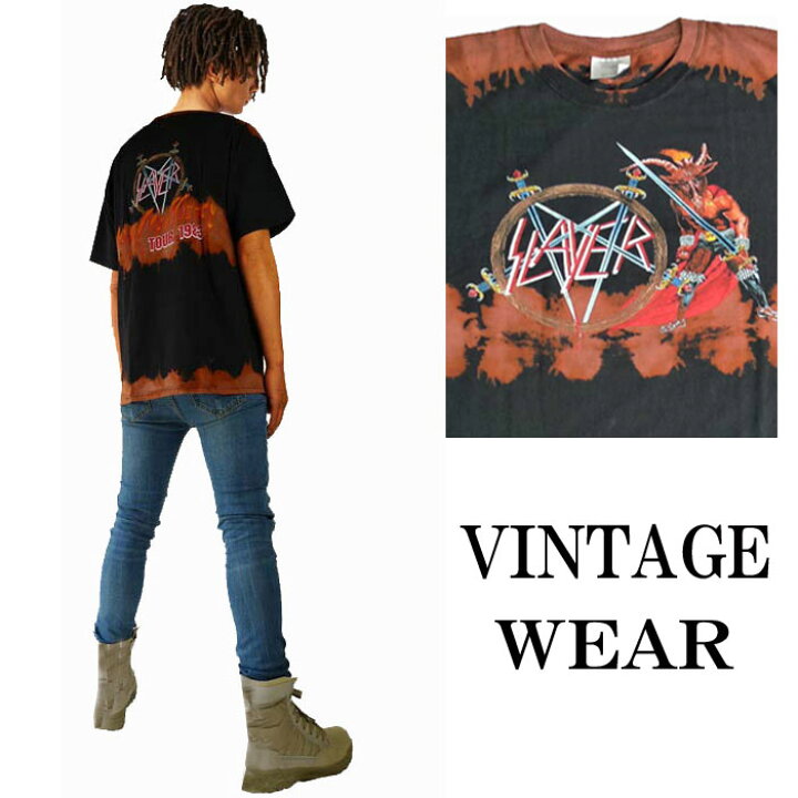 楽天市場 ロックtシャツ Vintage Wear La ヴィンテージウェア Slayer スレイヤー カスタムtシャツ ビックtシャツ ライブtシャツ ブリーチ 絞り染 タイダイ ストリート パンク ロック ファッション Metal フェス 夏 ストリート ロックファッションwad