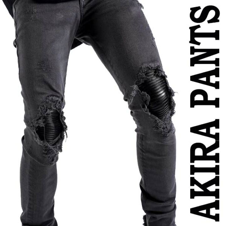 楽天市場 蛇腹 クラッシュスキニー Threadworkshop スレッドワークショップ Akira アキラ パンツ かっこいい ウォッシュ クラッシュ グレー ジーパン ジーンス スキニー ジーンズ スキニーパンツ ダメージ デニム バイカー デニムパンツ メンズ ロック ファッション