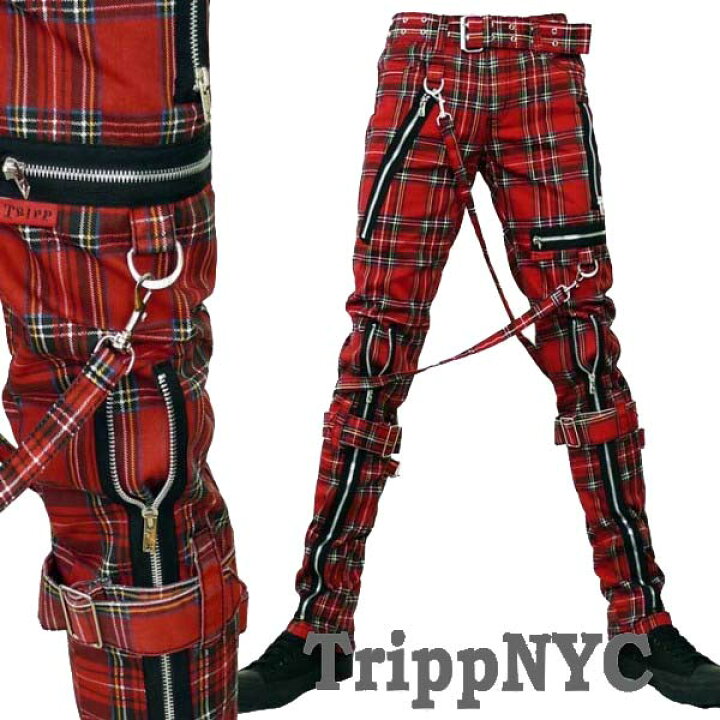 楽天市場】ボンテージパンツ レッドチェック TRIPP NYC(トリップ 