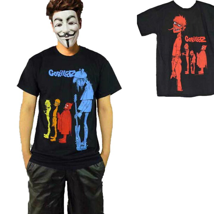 楽天市場 Gorillaz ゴリラズ ロックtシャツ バンドtシャツ選べる2タイプ ロックファッション パンクファッション ロックtシャツ バンドtシャツ メンズ トップス 半袖 ティーシャツ 黒 ブラック パンク メタル プリントtシャツ キャラクター かっこいい 服 おしゃれ