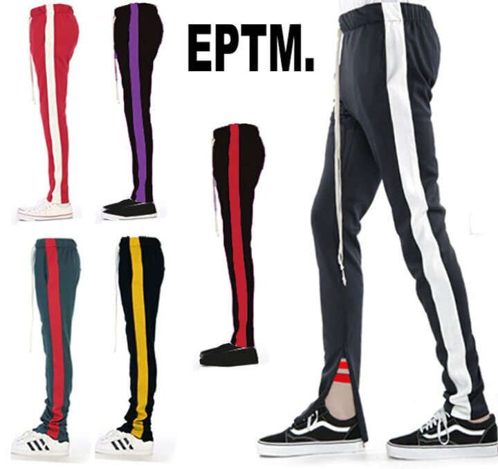 楽天市場 Eptm エピトミ トラックパンツ 裾ジップ Zip スウェットパンツ スリム ジャージ スエットパンツ Eptm ライン パンツ スキニー メンズ レディース Eptm Track イージーパンツ モード系 Hip Hop ヒップホップ B系 ストリート系 V系 ロック ファッション