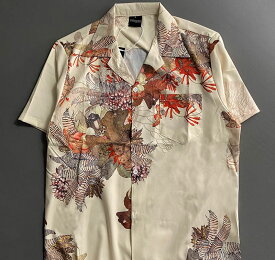 和柄 アロハシャツ 半袖 メンズ ハワイアンシャツ キューバシャツ ボーリングシャツ 開襟シャツ レトロシャツ ボウリングシャ ラウンジシャツ リゾート フェス ストリート ロック オープンカラー おしゃれ シニア 大人 ロカビリー