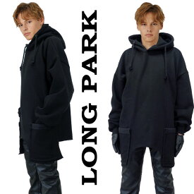 ロングパーカー ブラック 黒 オーバーサイズ スエット スウェット フーディー トレーナー 衣装 メンズ ユニセックス ストリート ロック ファッション かっこいい おしゃれ スケーター系 秋 アバンギャルド パーカー 春アウター