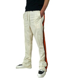 トラックパンツ サイドライン スタック シューカット 3カラー ジャージ フレア ブラック グレー アイボリー スウェットパンツ ブーツカット ベルボトム スタックド くしゅくしゅトラック パンツ サイドポケット ストリート系 運動会スポーツ