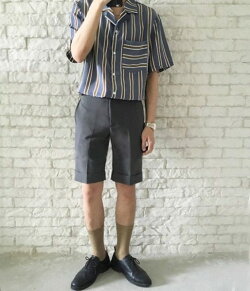 開襟シャツストライプ
