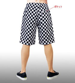 チェッカー柄ハーフパンツ市松柄