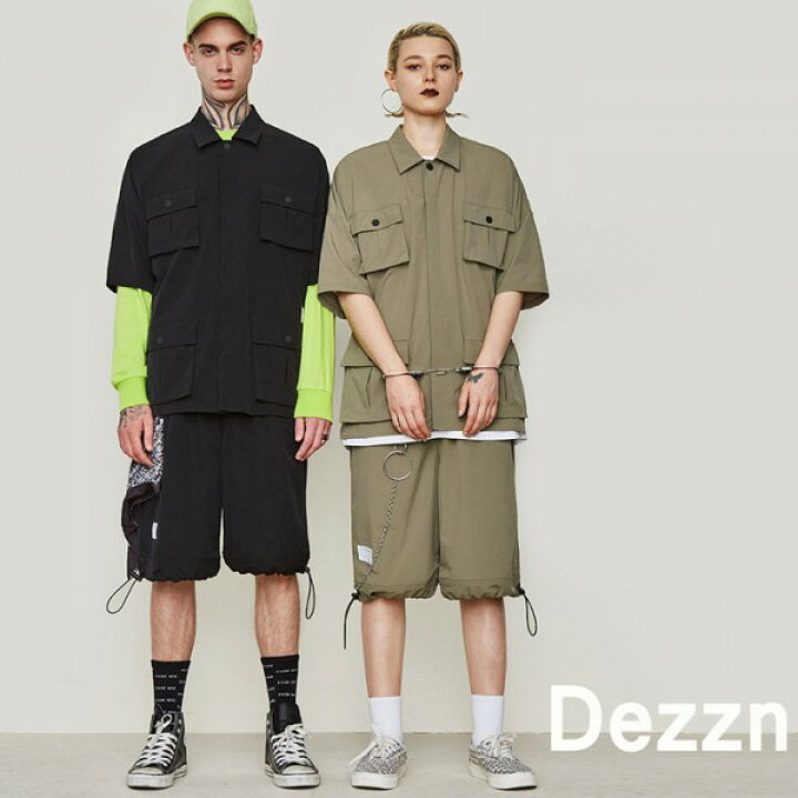 楽天市場 ミリタリーシャツ Dezzn ディズーン ワークシャツ 半袖 オーバーサイズ ユニセックス ブラック ストリートファッション ロック パンク ファッション オープンネック 開襟シャツ Wad モード系 ボーリングシャツ ボウリングシャツ おしゃれ 夏コーデメンズモノ