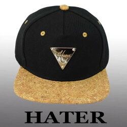 HATERヘイタースナップバックブラック×コルクキャップメンズベースボールキャップパンクロックストリートブランドファッションニットキャップファッション帽子ぼうしかっこいいユニセックスレディースカップルお揃いペアルック