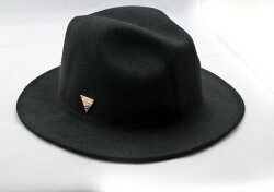 HATERSNAPBACK(ヘイタースナップバック)フェルト中折れ帽中折ハットウール帽メタルプレートブリティッシュロックファッションストリートモッズ