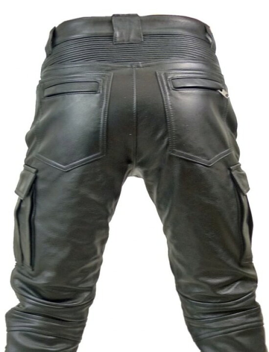 楽天市場】レザーパンツ ブラック メンズ バイカーパンツ カーゴパンツ  