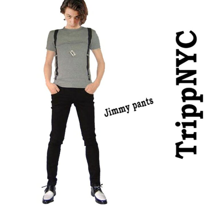 楽天市場 訳あり アウトレッド Tripp Nyc トリップニューヨーク Tripp Nycｊimmyパンツ スキニー ブラック Tripp アヴリル マイケミ 愛用ブランド スキニーデニム ジーンズ ロック 着こなし Punk ロック系ロック ファッションメンズ春モノ ストリート ロック
