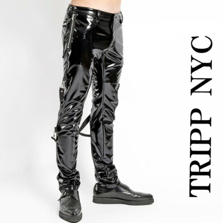 楽天市場 ボンテージパンツ エナメル ブラック Tripp Nyc トリップニューヨーク ボンテージ パンツ エナメルパンツ エナメルスキニー 光沢 ヴィニール ジップ カーゴ ブラック 黒 スキニーパンツ パンク ロック ファッション ヘビメタ ｖ系 Tripp Nyc コーデメンズモノ
