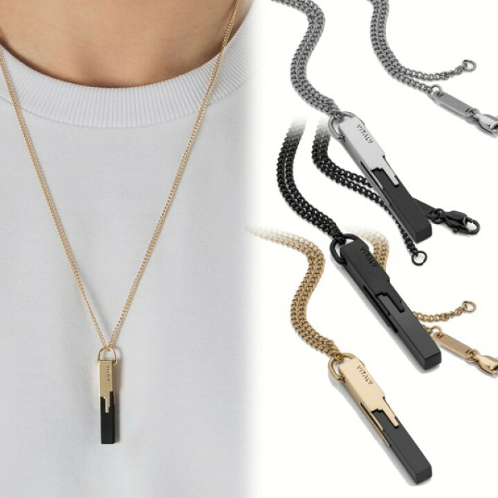 楽天市場 Vitaly バイタリー ネックレス Glitch シンプル チェーン ステンレス 長め ロング メンズ レディース ユニセックス ペンダント ストリート スケーター モード ファッション ロック パンク ストリート系 アクセサリー おしゃれ ギフト プレゼント ブランド 誕生