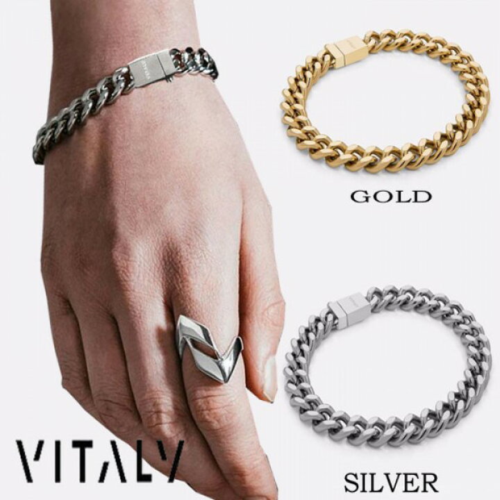 楽天市場 Vitaly バイタリー チェーン ブレスレット Bracelet シンプル メンズ レディース ユニセックス チェーンブレスレット ストリート スケーター モード ファッション ロック パンク ストリート系 モード系 シルバー ゴールド アクセサリー Zedd ブランド ギフト
