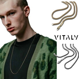 ネックレス vitaly バイタリー ROUNDED BOX CHAIN シンプル チェーン 55cm 65cm 長め 細め ロング メンズ レディース ユニセックス ペンダント ストリート モード ファッション ロック パンク モード系 アクセサリー ギフト プレゼント ライブ 夏フェス
