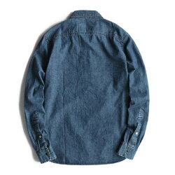 ウォッシュブルーデニムデニムシャツ