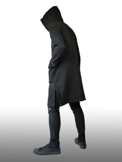 サイドスリットロングパーカー