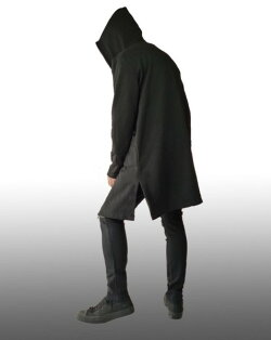 サイドスリットロングパーカー