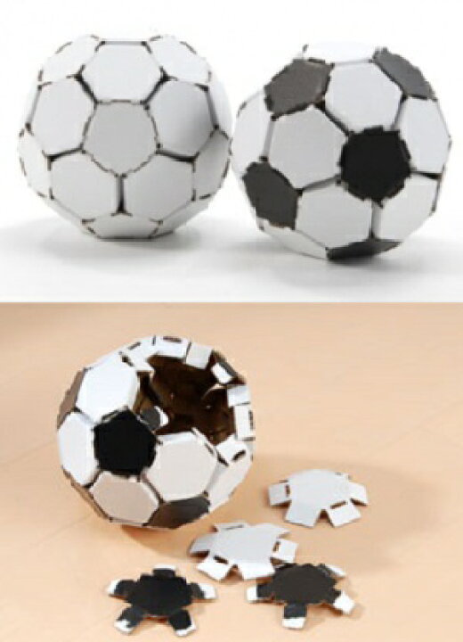楽天市場 サッカーボール型ダンボールパズル ダンボールインテリア 1個fugetsu 08 Jema ギフトと模型材料 Shop