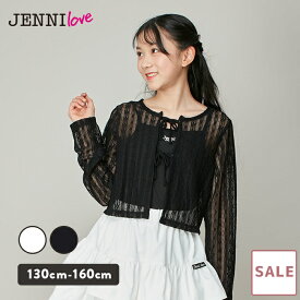 【SALE / 50％OFF】jenni キャミ付きリボンレースカーディガン レースカーデ カーデ キャミソール トップス キッズ ジュニア 女の子 子供服 小学生 中学生 通学 レッスン おでかけ 130cm 140cm 150cm 160cm