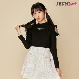 【即納 / 30％OFF】肩あきメローリブロンT 02241205 jennilove ジェニィラブ jenni ジェニィ キッズ ジュニア 女の子 子供服 通学 トップス 長袖 レッスン おでかけ 130cm 140cm 150cm 160cm あす楽対応