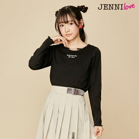 【TIME SALE / 35％OFF】ビットネックリブロンT 02241211 jennilove ジェニィラブ jenni ジェニィ キッズ ジュニア 女の子 子供服 通学 トップス 長袖 レッスン おでかけ 130cm 140cm 150cm 160cm あす楽対応