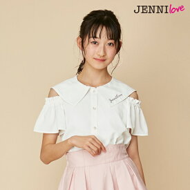 【即納】セーラー肩あきブラウス 02242228 jennilove ジェニィラブ jenni ジェニィ キッズ ジュニア 女の子 子供服 通学 トップス 半袖 レッスン おでかけ 130cm 140cm 150cm 160cm あす楽対応