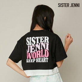 【TIME SALE / 9％OFF】チェーン付きショート丈Tシャツ 02142212 SISTER JENNI シスタージェニィ jenni ジェニィ 子供服 女の子 キッズ ジュニア トップス 半袖 通学 レッスン おでかけ 130cm 140cm 150cm 160cm あす楽対応