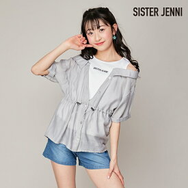 【NEW】【即納】肩あきドッキングシアーシャツ 02143201 SISTER JENNI シスタージェニィ jenni ジェニィ 子供服 女の子 キッズ ジュニア トップス 半袖 通学 レッスン おでかけ 130cm 140cm 150cm 160cm あす楽対応