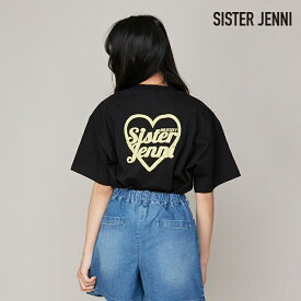 【NEW】【即納】防蚊バックハートロゴBIGTシャツ 02143212 SISTER JENNI シスタージェニィ jenni ジェニィ 子供服 女の子 キッズ ジュニア トップス 半袖 通学 レッスン おでかけ 130cm 140cm 150cm 160cm あす楽対応