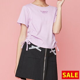 【期間限定 / 60％OFF】サイドシャーリングリブTシャツ jennilove ジェニィラブ jenni ジェニィ キッズ ジュニア 女の子 子供服 通学 トップス レッスン おでかけ 130cm 140cm 150cm 160cm あす楽対応 セール