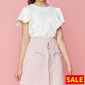 【期間限定 / 50％OFF】レース付きフリル袖Tシャツ jennilove ジェニィラブ jenni ジェニィ キッズ ジュニア 女の子 子供服 通学 トップス レッスン おでかけ 130cm 140cm 150cm 160cm あす楽対応 セール