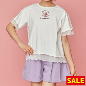 【期間限定 / 60％OFF】防蚊メッシュレイヤードTシャツ jennilove ジェニィラブ jenni ジェニィ キッズ ジュニア 女の子 子供服 通学 トップス レッスン おでかけ 130cm 140cm 150cm 160cm あす楽対応 セール