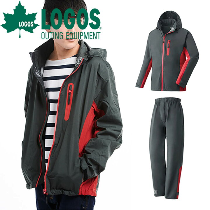 楽天市場 ロゴス Logos ストレッチレインスーツ トリガー チャコール メンズ 男性用 レディース 女性用 ストレッチ レインスーツ レインウェア カッパ レイングッズ レインウエア レインジャケット レインジャンパー レインパンツ レインズボン 防水ウエアー 防水