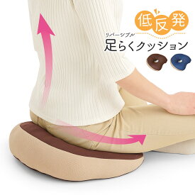 クッション 低反発 姿勢 座布団 デスクワーク 椅子 イス グッズ 腰 こし 美姿勢 背筋 猫背 ゆがみ オフィス テレワーク 座り作業 ソファ 円座形状 丸穴 低反発ウレタン 前傾姿勢 負担軽減 体圧分散 リバーシブル ネイビー ブラウン 低反発リバーシブル足らくクッション 196