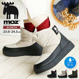 モズ moz スノーブーツ レディース 北海道 かわいい 防水 防滑 滑り止め ブーツ 歩きやすい 軽量 おしゃれ 靴 暖か あったか ボア 冬 レディースブーツ 防寒ブーツ ボアブーツ ムートンブーツ スノーシューズ もこもこ カジュアル 防寒 軽い 黒 ブラック グレージュ カーキ
