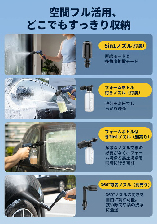 楽天市場】【2026最新モデル｜収納＆超軽量】JESIMAIK 高圧洗浄機 