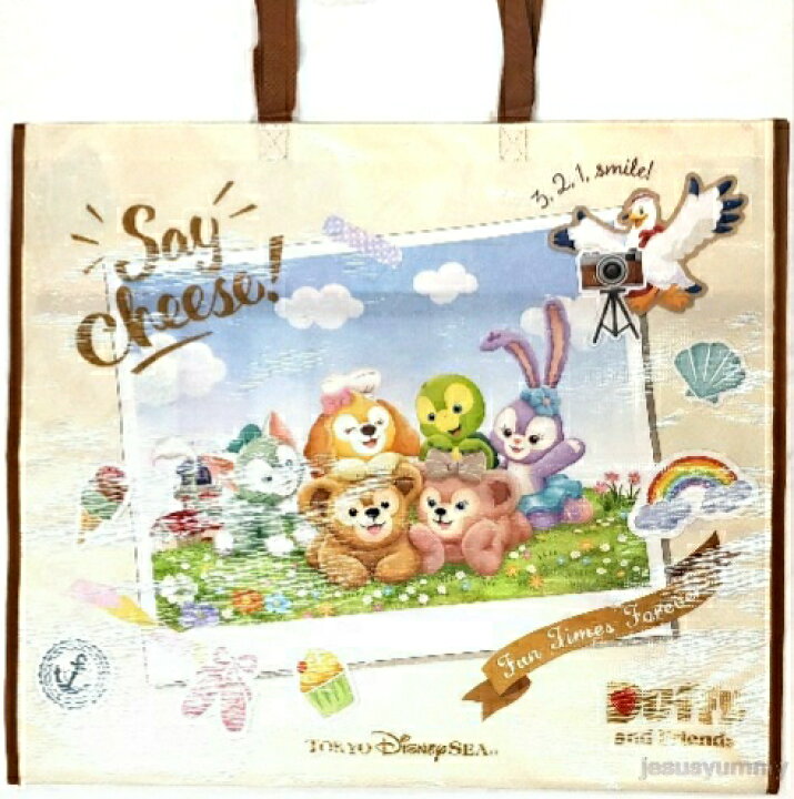 楽天市場 ショッピングバッグ バッグ エコバッグ ダッフィー フレンズのsay Cheese 東京ディズニーシー 限定 お土産 Disney ｊｅｓｕｓ ｙｕｍｍｙ