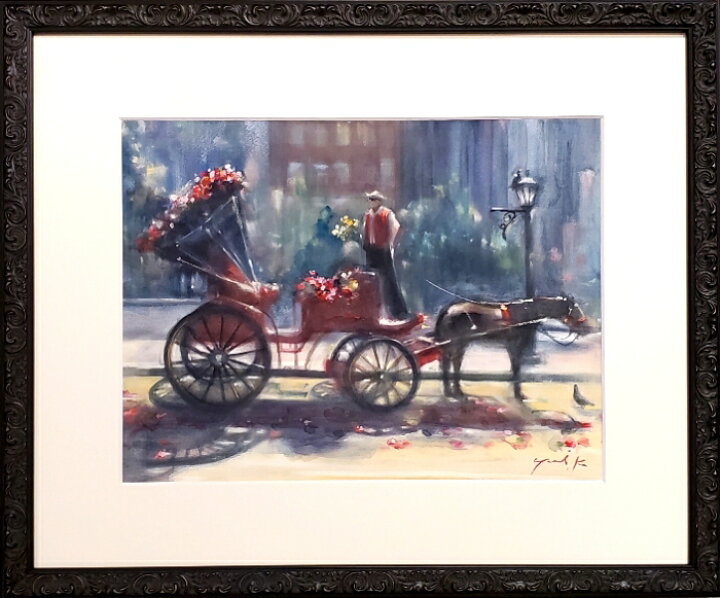 楽天市場】絵画 原画 「プリンセスが乗る馬車」 水彩/パステル F6 