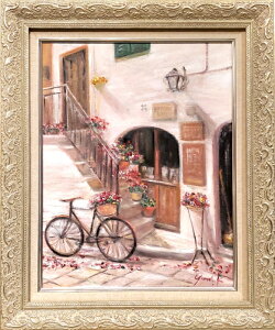 絵画 「Go Your Own Way」 2025 油彩画 油絵 原画 風景画 F6 額縁付き お部屋に飾る絵 Yumi Kohnoura 神之浦由美 オストゥーニ 南イタリア イタリア ヨーロピアンインテリア【現品