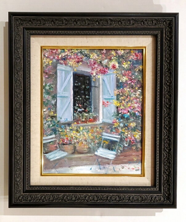 楽天市場】絵画 「花の咲く家」 油彩画 油絵 原画 風景画 F3 