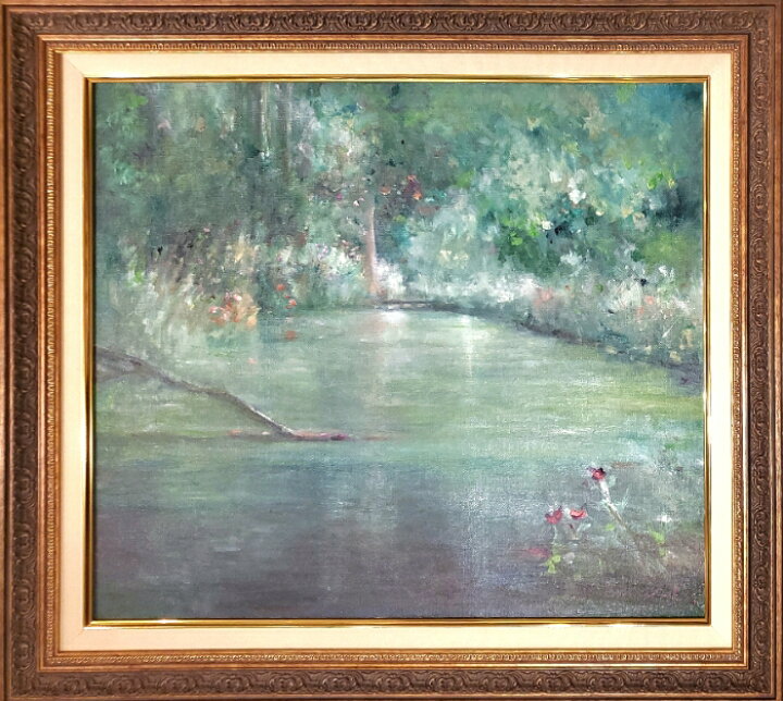 楽天市場 送料無料 絵画 せせらぎに包まれて 油彩画 油絵 原画 風景画 イングランド F10 イギリス 川 自然 花 お部屋に飾る絵 Yumi Kohnoura 神之浦由美 ヨーロピアンインテリア アンティーク加工 額縁付き 現品限り ｊｅｓｕｓ ｙｕｍｍｙ