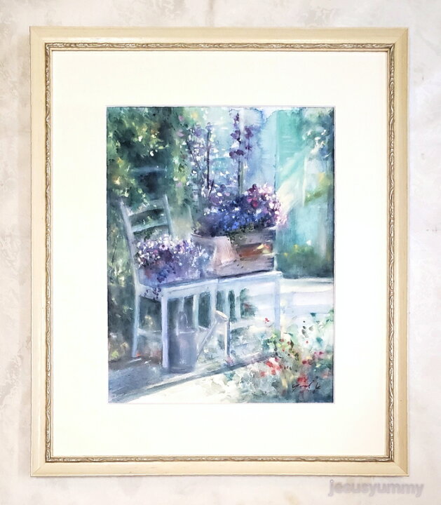 楽天市場】絵画 原画 「La Campanula」 水彩/パステル F6 アンティーク 