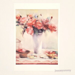 「In the mood...」 Yumi Kohnoura作 オリジナル・ポストカード 絵はがき 葉書 絵画 薔薇 バラ 花 静物画 【ネコポス対応】