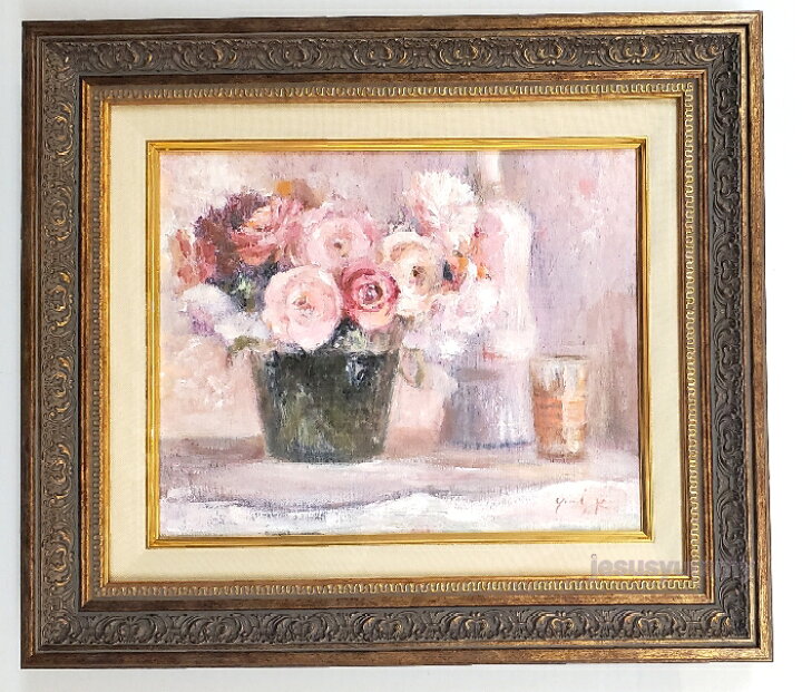 楽天市場】絵画 「wild rose」 油彩画 油絵 原画 静物画 F3 