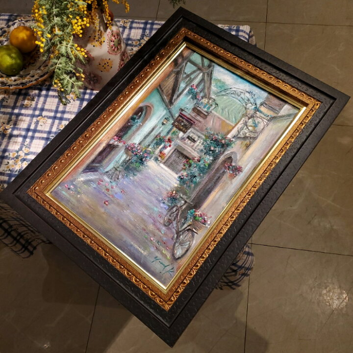 楽天市場】絵画 「ワイン畑へ続く路」 油彩画 油絵 原画 風景画 P6 