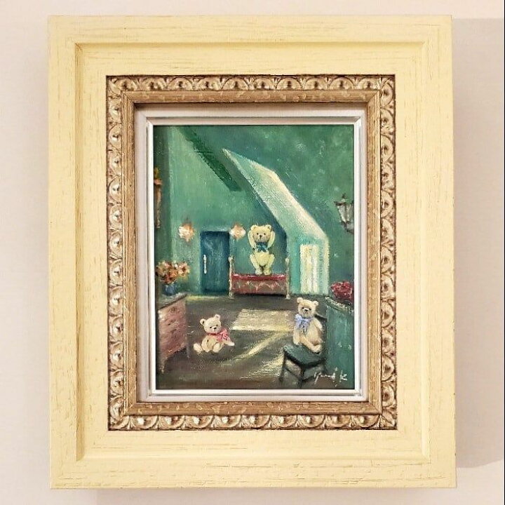 楽天市場】絵画 「クマ達のスウィートルーム」 油彩画 油絵 原画 F0 